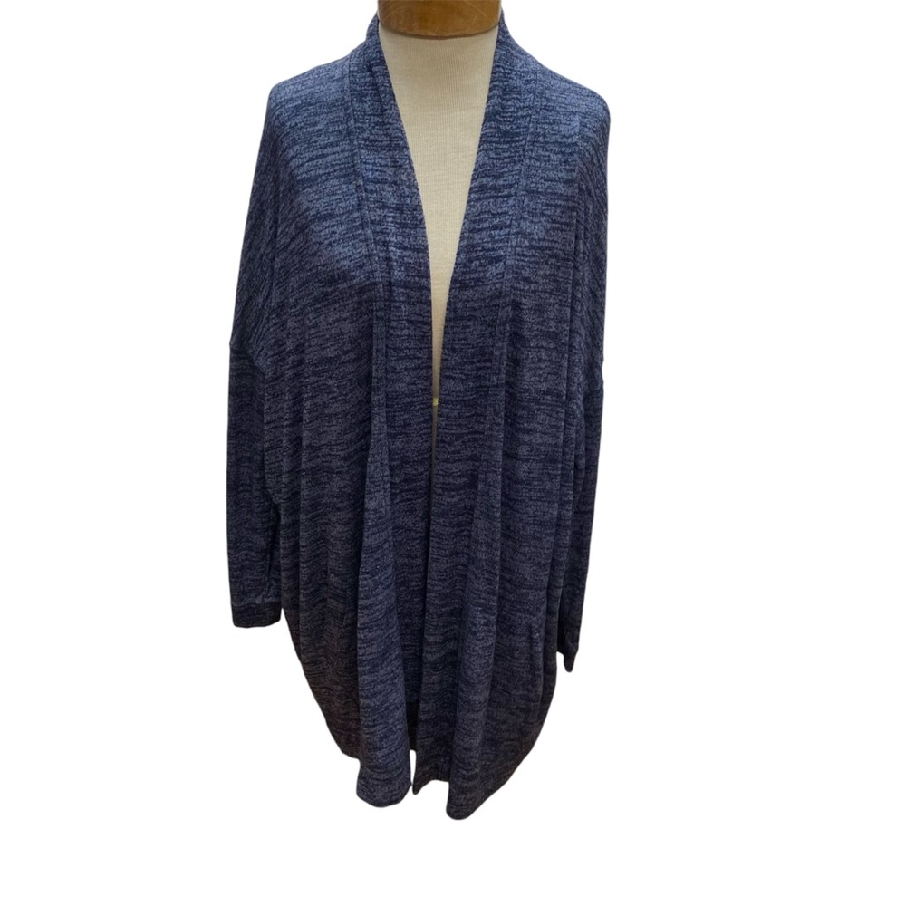 Abercrombie & Fitch Open Front XL Cardigan Sweater Blue Marled 2 Pockets Casual